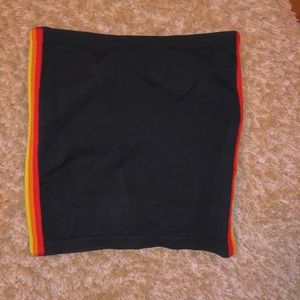 tube top with rainbow stripes